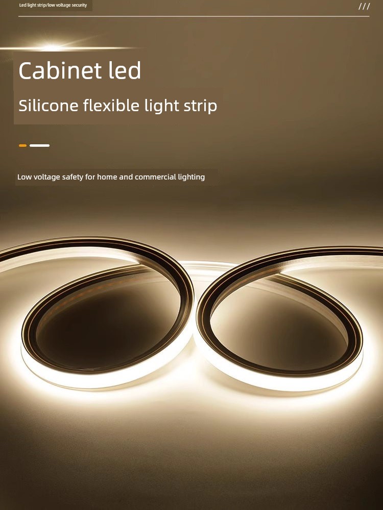 Led Flexible Silicone Light Strip Linear Light Embedded Soft Light Strip Light Trough Extremely Narrow Curved Linear Light Waterproof Casing