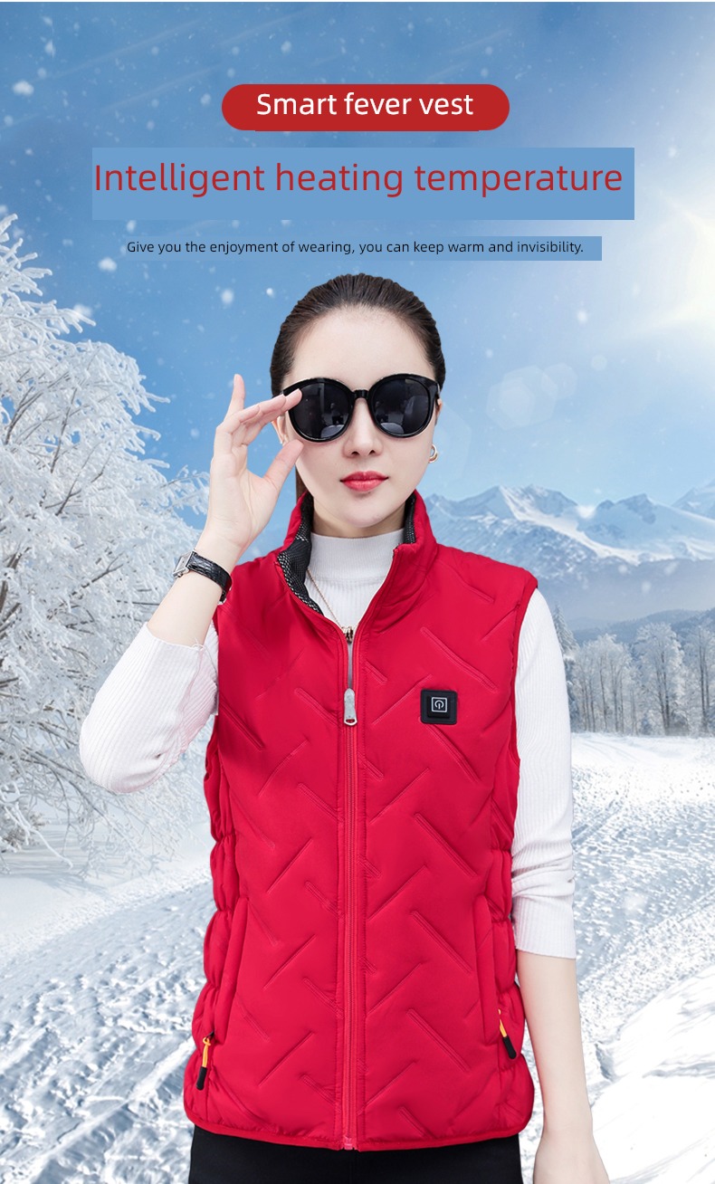 USB intelligence temperature control charge Self heating clothes Vest