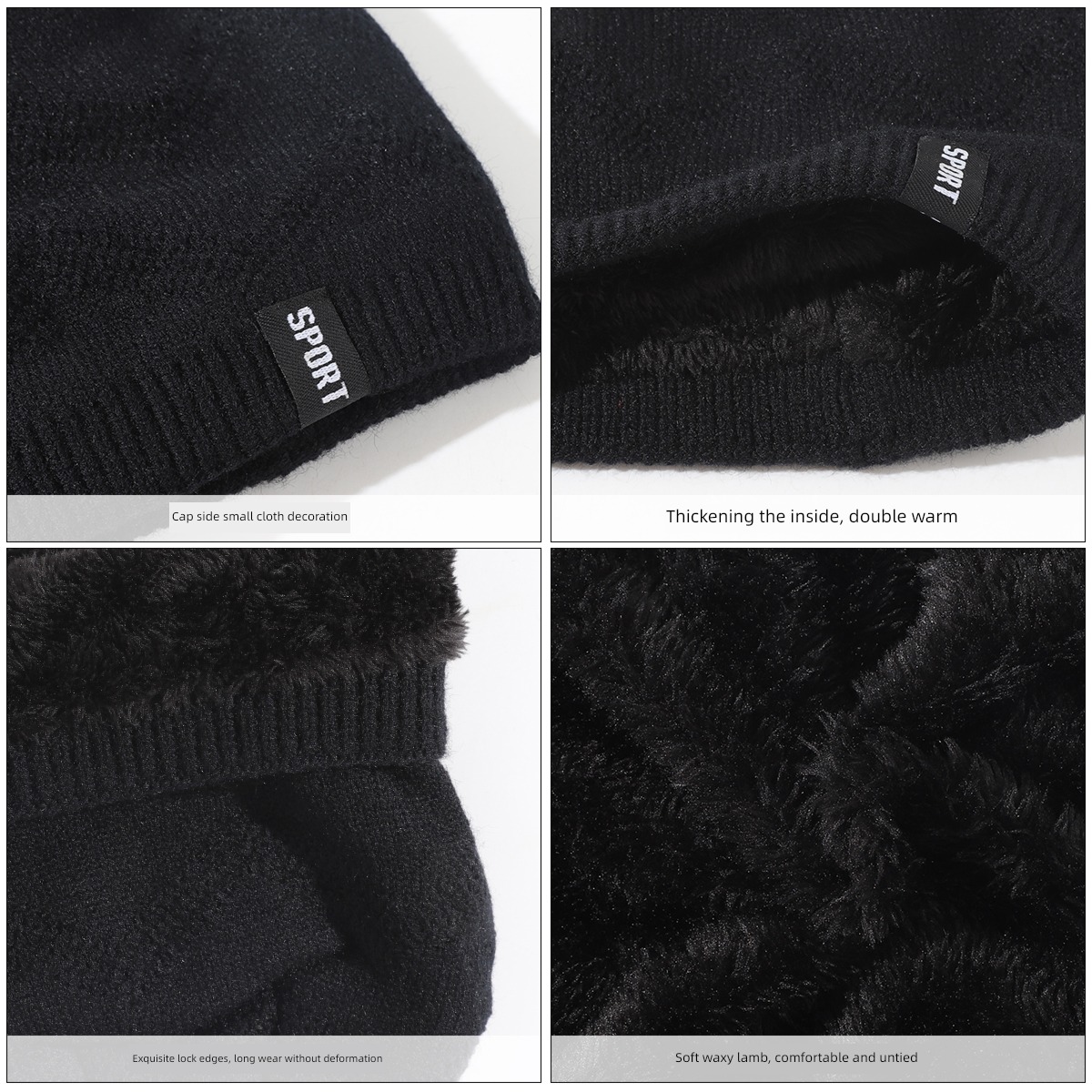 Autumn and winter man double-deck Plush thickening outdoors Hat