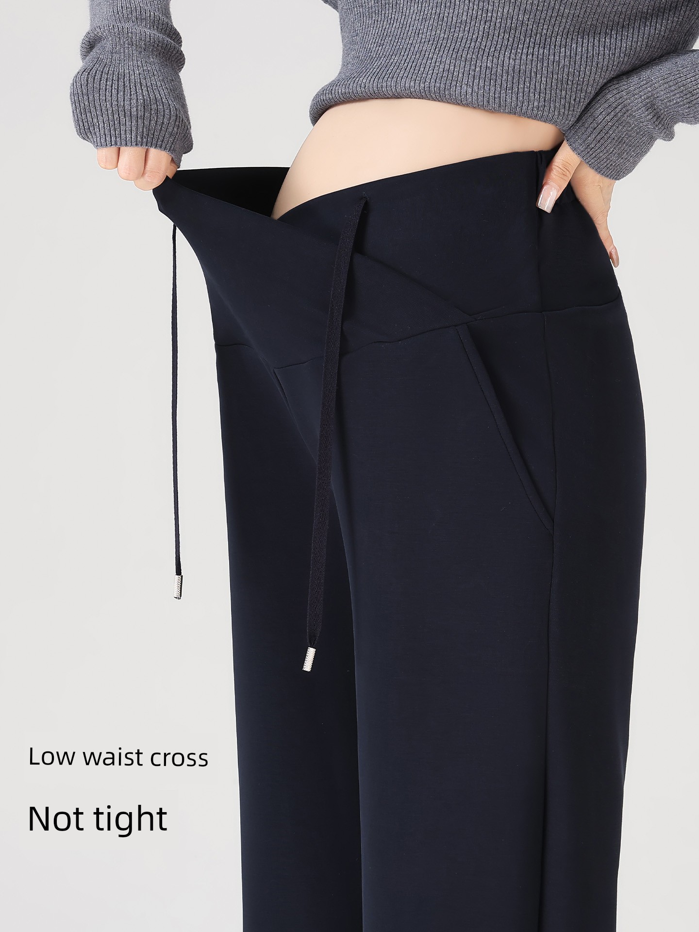 Maternity Pants for Summer, Thin Style for Outerwear, 2026 New Model, Low-Waist, Non-Tight, Straight Wide-Leg Pants for Petite Women, Suitable for Spring — 5