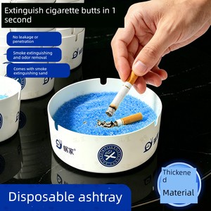 Comes with Its Own Smoke-Quenching Sand, Disposable Foam Ashtray, Anti-Fly Ash, Anti-Smoke Odor, Portable, No-Wash, for 