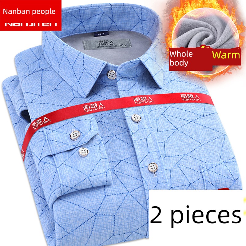 NGGGN Long sleeve leisure time Autumn and winter Plush shirt