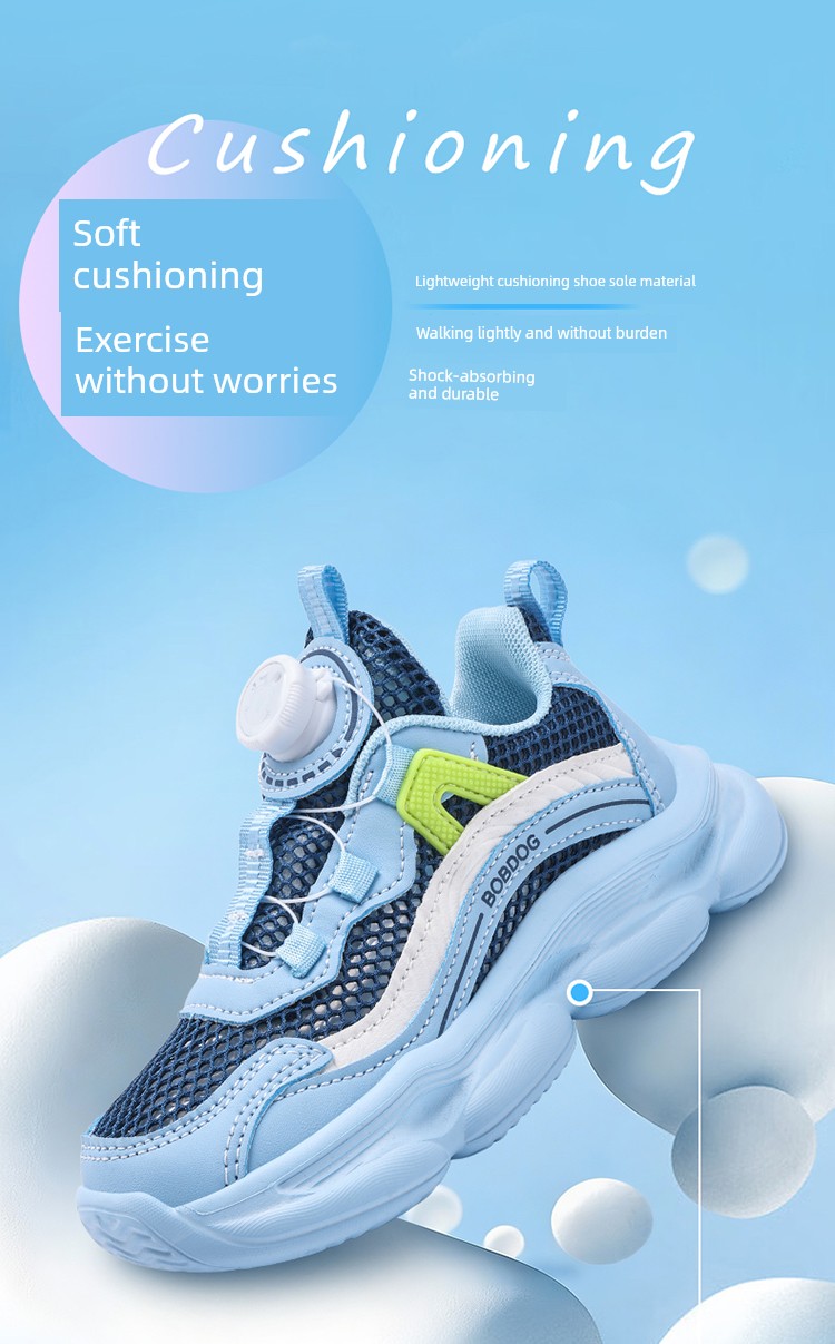 Babudou Kidsren's Shoes Boys' Rotating Buckle Sports Shoes 2026 Spring & Fall New Breathable Kidsren's Running Shoes Boys' Shoes — 56