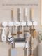 Wall-mounted mop clip rack rust-proof and hole-free toilet bathroom balcony snap-fixed broom storage rack