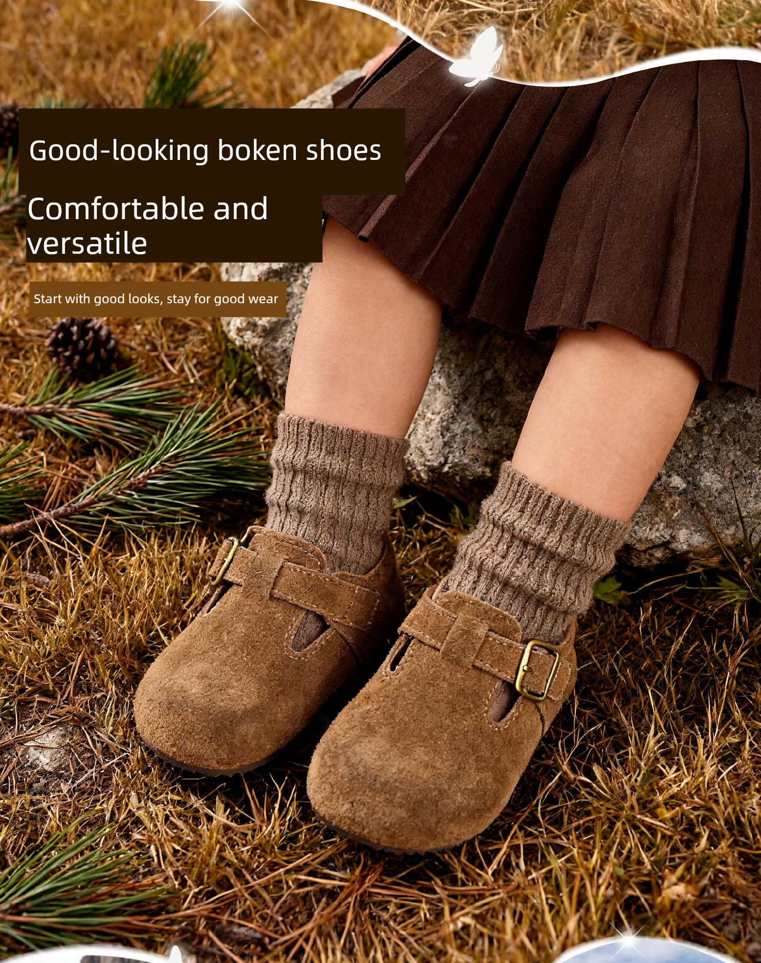 Little Steps Girls' Birkenstock-Style Shoes Autumn Children's Leather Shoes Baby Soft Sole Walking Shoes Non-Slip Girls' Shoes Boys' Shoes — 3