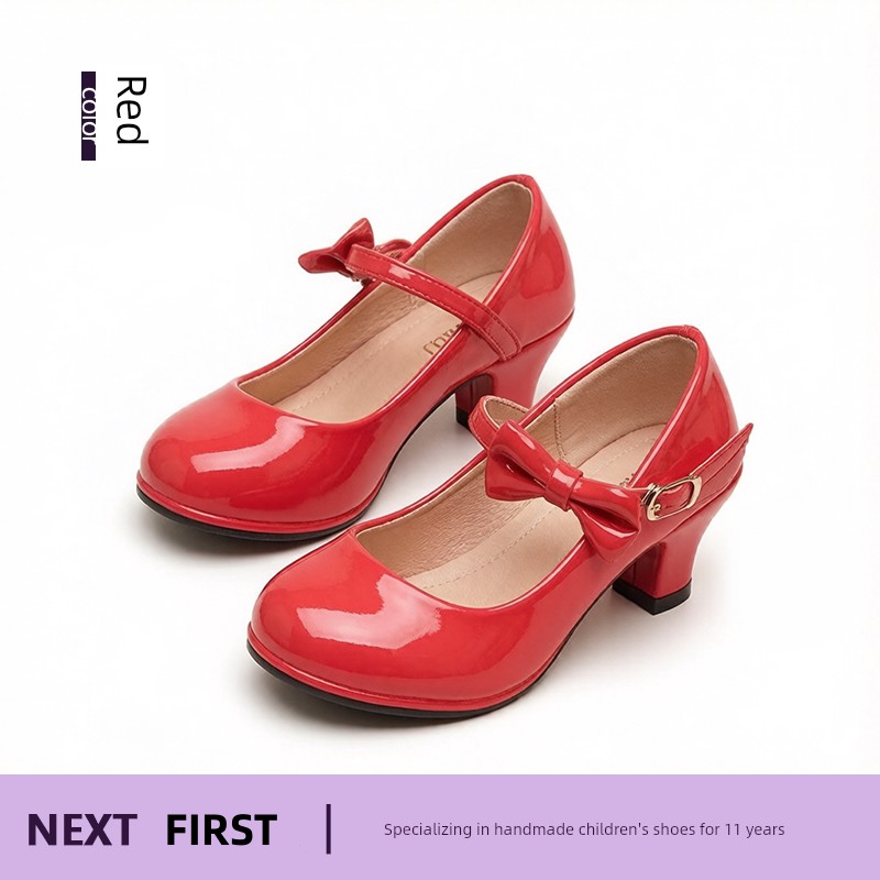 Girls' Princess Leather Shoes with Soft Soles, Children's 2026 New Model, Exquisite and High-End for Baby Girls, Perfect for Dresses, Beautiful for Autumn — 2