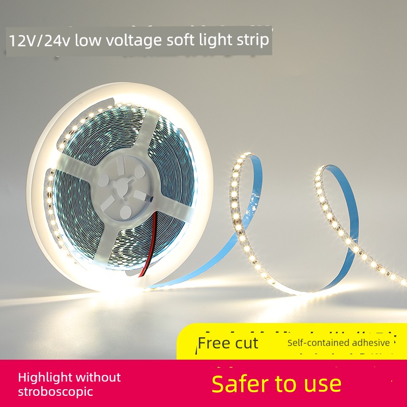 LED Light Strip 12V SMD 24V Bright Low Voltage Linear Lamp Slot Light Source Self-Adhesive Soft Light Belt Outdoor Waterproof