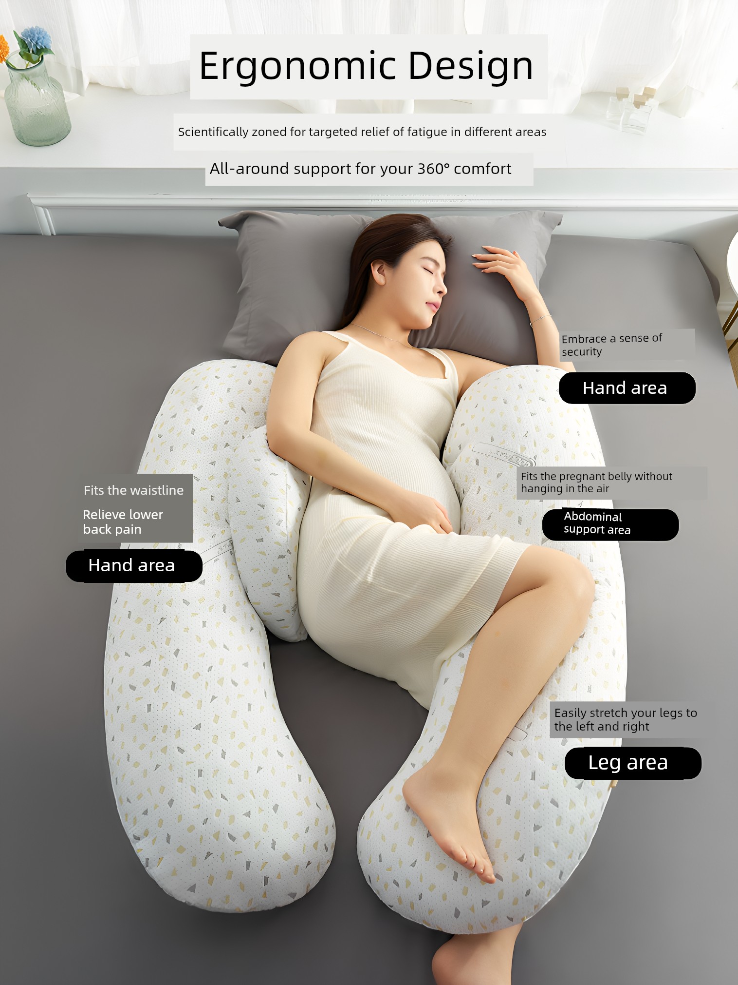 Mommytime Pregnancy Pillow Waist Support Pillow Belly Support Bolster U Essential for Pregnant Women Handy Gadget Pregnant Women Side Pillow Pregnant — 3