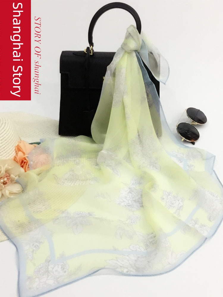 Shanghai Story ma'am mom Neck protection Neckline Silk scarf