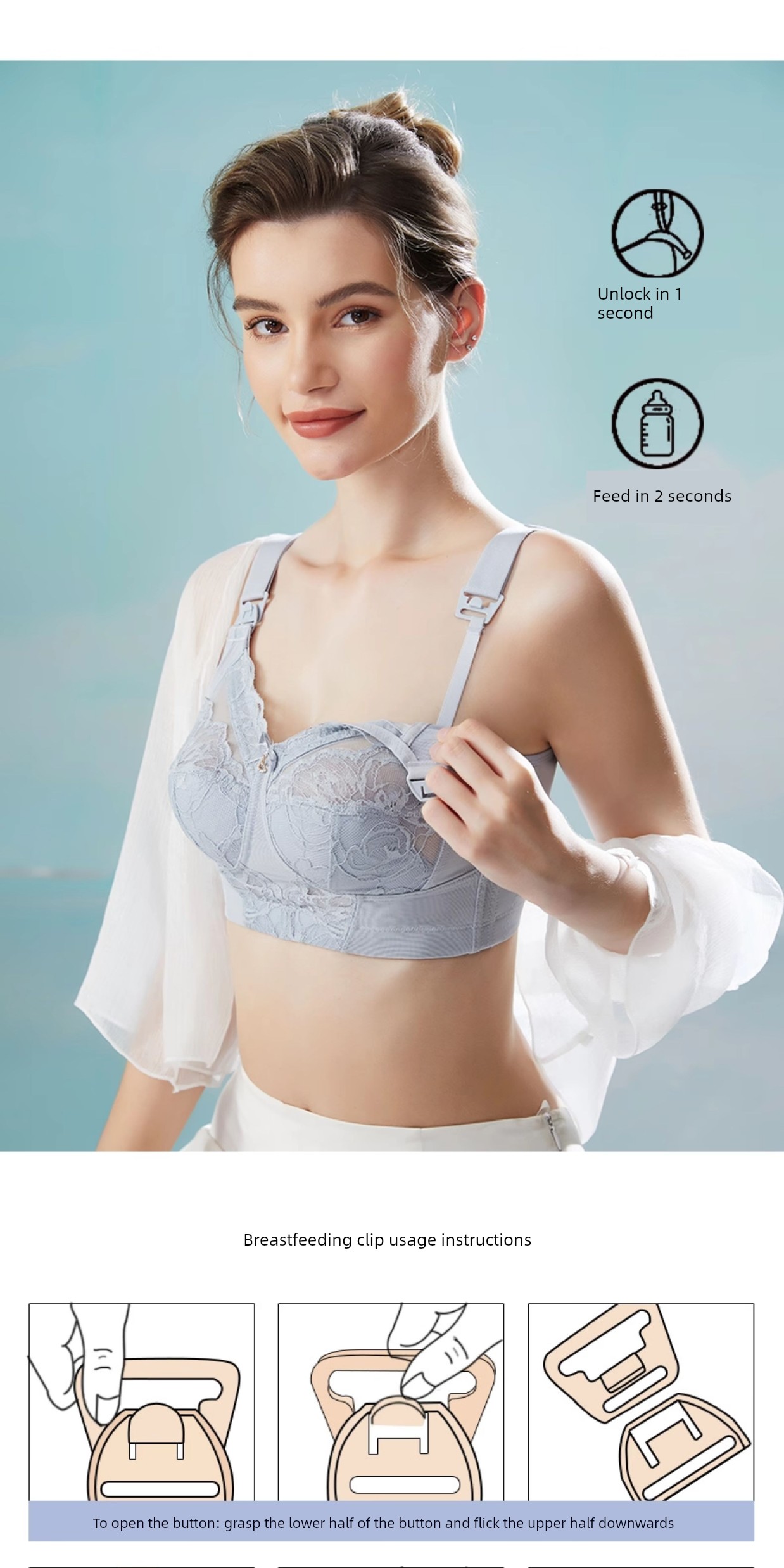 Plus-Size Nursing Bra, Ultra-Thin Full-Cup, Minimizer Maternity Bra, Anti-Sagging for Large Breasts, Postpartum Breastfeeding Bra — 7