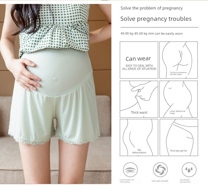 Ice Silk Shorts Fashion Tape Loose Low Waist Summer Clothes for Pregnant Women — 7