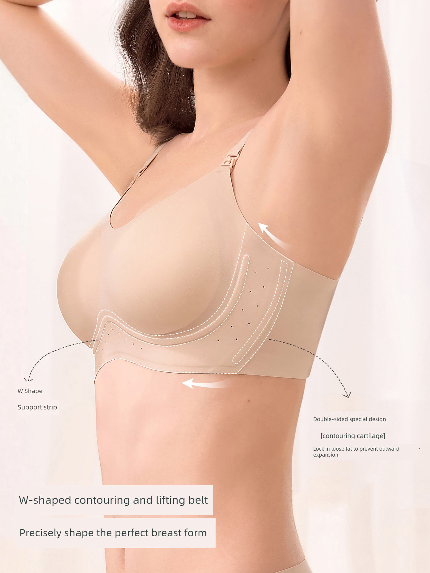 Manxi Milk Silk Maternity Nursing Bra, Anti-Sagging, Breathable, Special for Pregnancy and Postpartum Breastfeeding, Comfortable