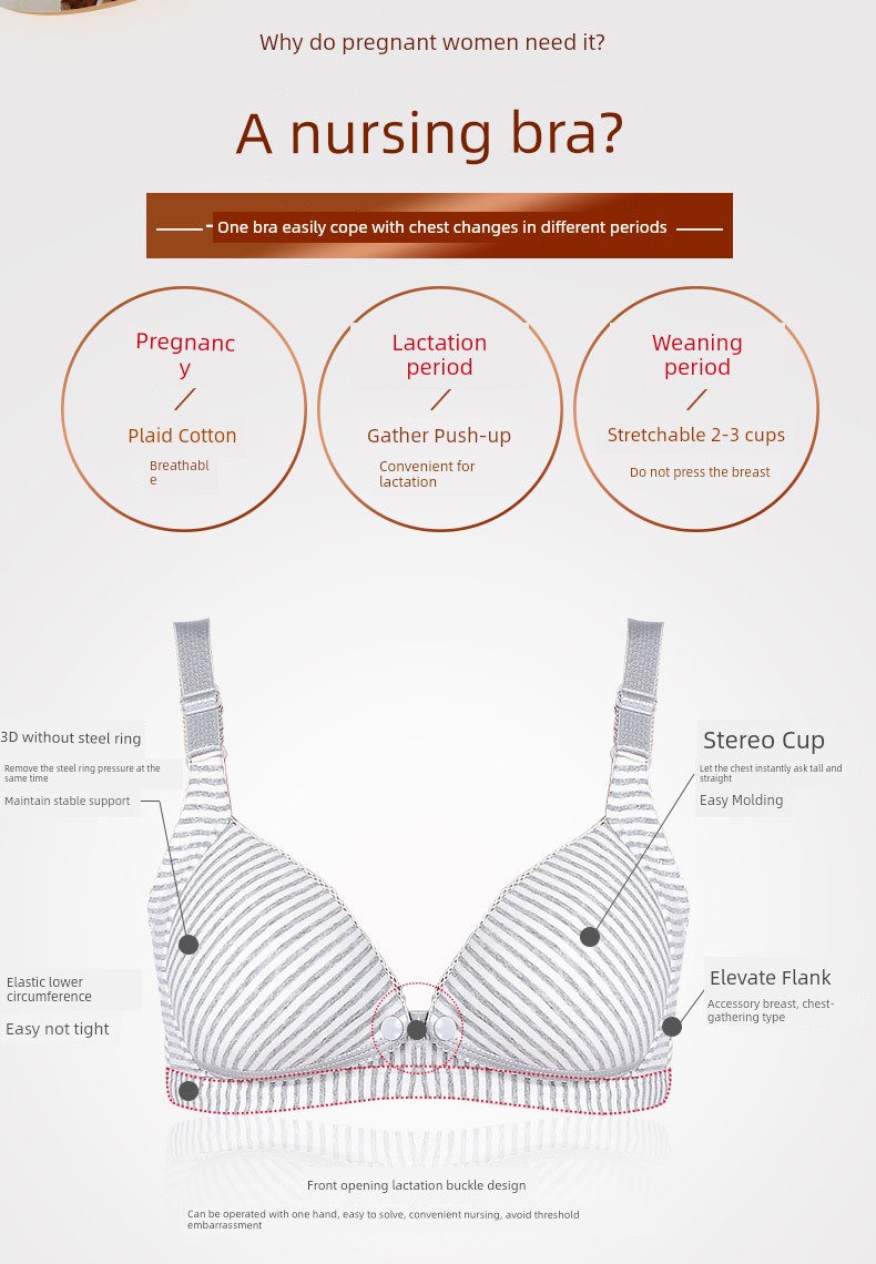 Breastfeeding Intimates Pregnant Women Push up Bras Push-up Postpartum Feeding Pure Cotton Exclusive for Pregnancy Bra Autumn and Winter Thin — 6
