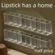Wall-mounted partition box mirror cabinet storage without hole punching lipstick storage portable eyebrow clip scissor eyebrow pencil brush storage rack