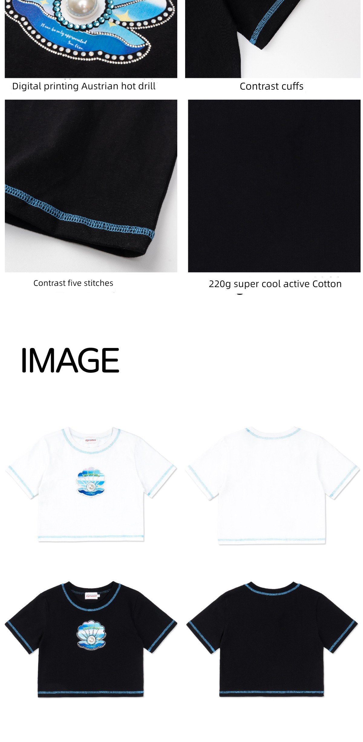 Hyperose Small money Original design Pearl T-shirt
