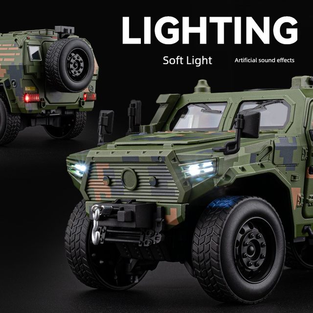 Dongfeng Mengshi car model simulation alloy military vehicle combat vehicle off-road vehicle model ornament boy toy car small car