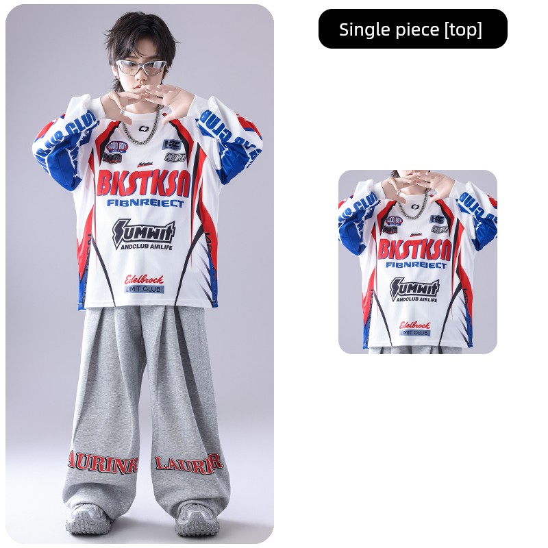 Children's Hip-Hop Performance Costumes, Hip-Hop Boys' Performance Outfits, Hip-Hop Drum Set Girls' Cool and Trendy Autumn Dance Costumes — 1