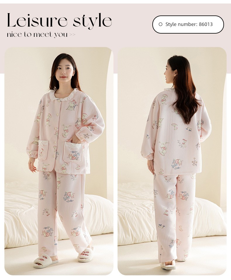 100% Pure Cotton Autumn and Winter 10A Antibacterial Maternity Wear, Class a Pure Cotton Air Cotton Layered Maternity Nursing Pajamas and Loungewear — 33