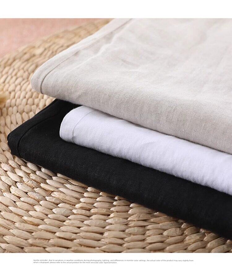 Maternity Cotton and Linen Pants for Summer, Thin Style, 2026 New Model, Small Size, Belly Support, Linen Wide-Leg Pants for Summer Wear — 12