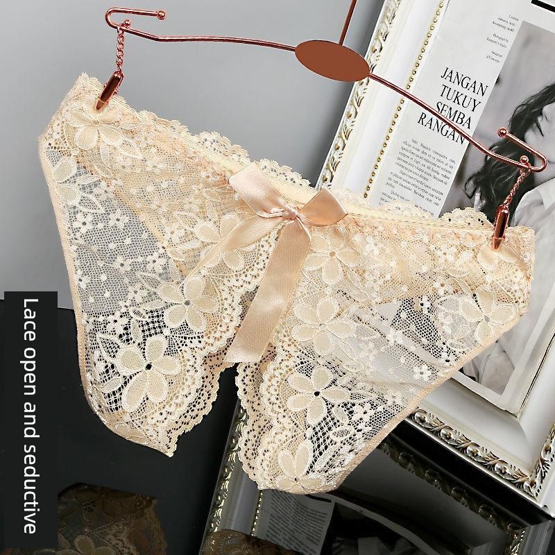 Couple's Shorts, Passionate Crotchless Panties, Thong with Opening, Sexy Mesh, Super Hot Thong Underwear, Lace for Women — 3