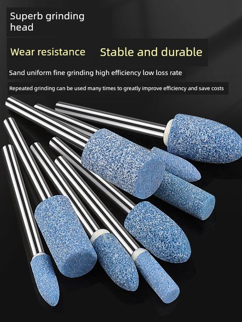 Small grinding wheel grinding head blue corundum flint 3mm metal rust removal polishing electric drill grinder electric grinding head column