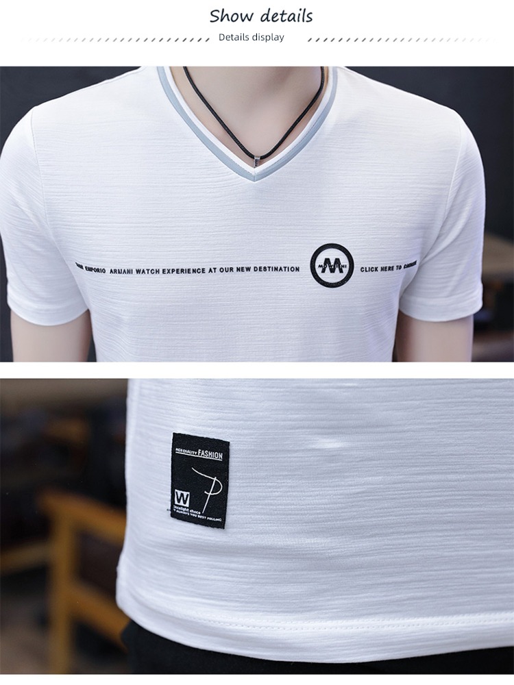 Ice feeling man V-neck breathable Absorb sweat Body Short sleeve T-shirt