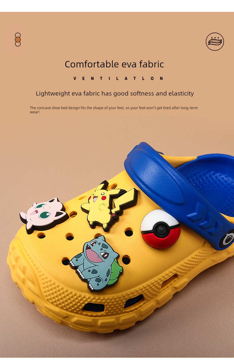 Pikachu Children's Clogs Boys' Slippers Summer New Non-Slip Soft-Soled Sandals Boys' Baby Beach Sandals — 2
