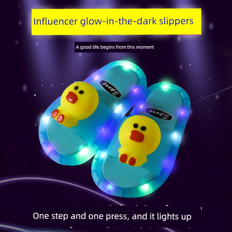 Children's Summer Slippers, Trendy on Instagram, Glowing Cartoon Design, for Boys and Girls, Kids and Babies, Indoor and Outdoor Non-Slip Colorful Sandals — 4