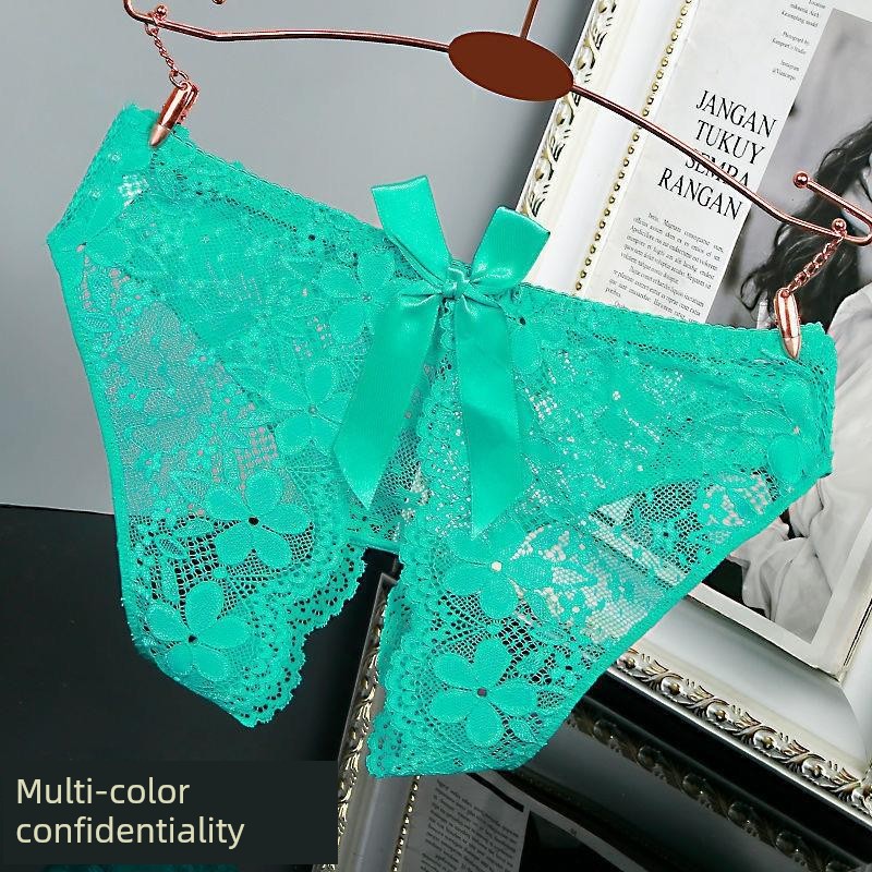 Couple's Shorts, Passionate Crotchless Panties, Thong with Opening, Sexy Mesh, Super Hot Thong Underwear, Lace for Women — 5