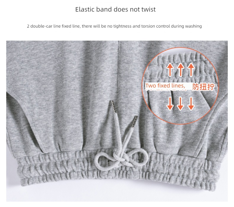 female Autumn and winter Plush Tie one's feet Show thin grey leisure time sweatpants