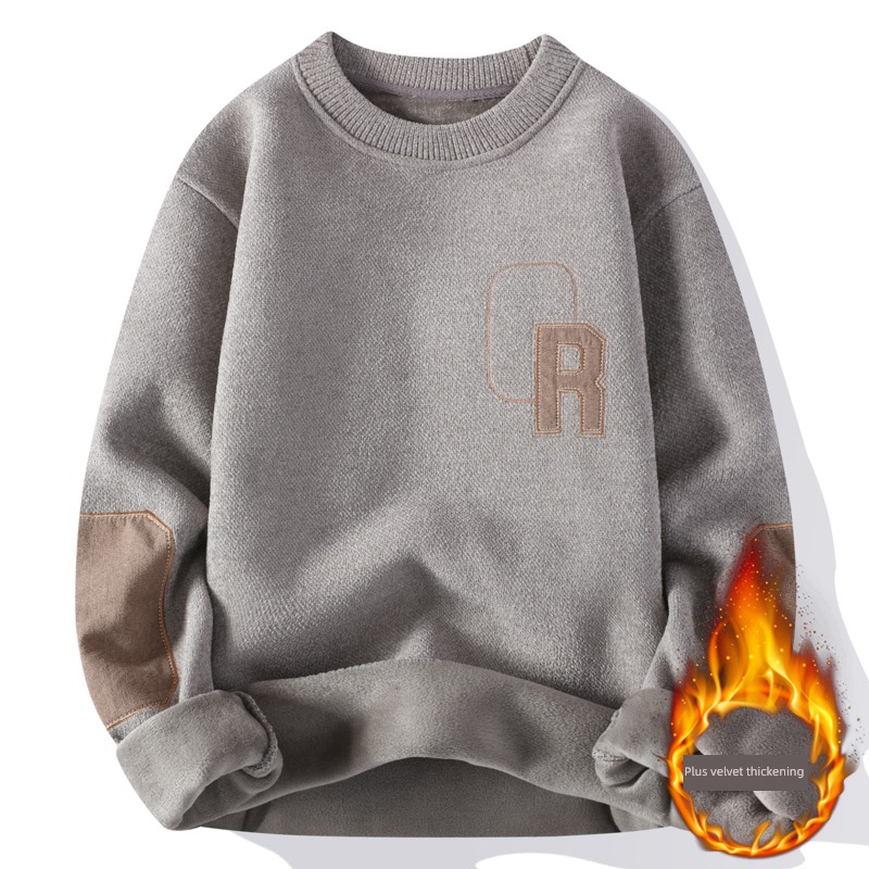 Round neck one Velvet youth Undershirt man sweater