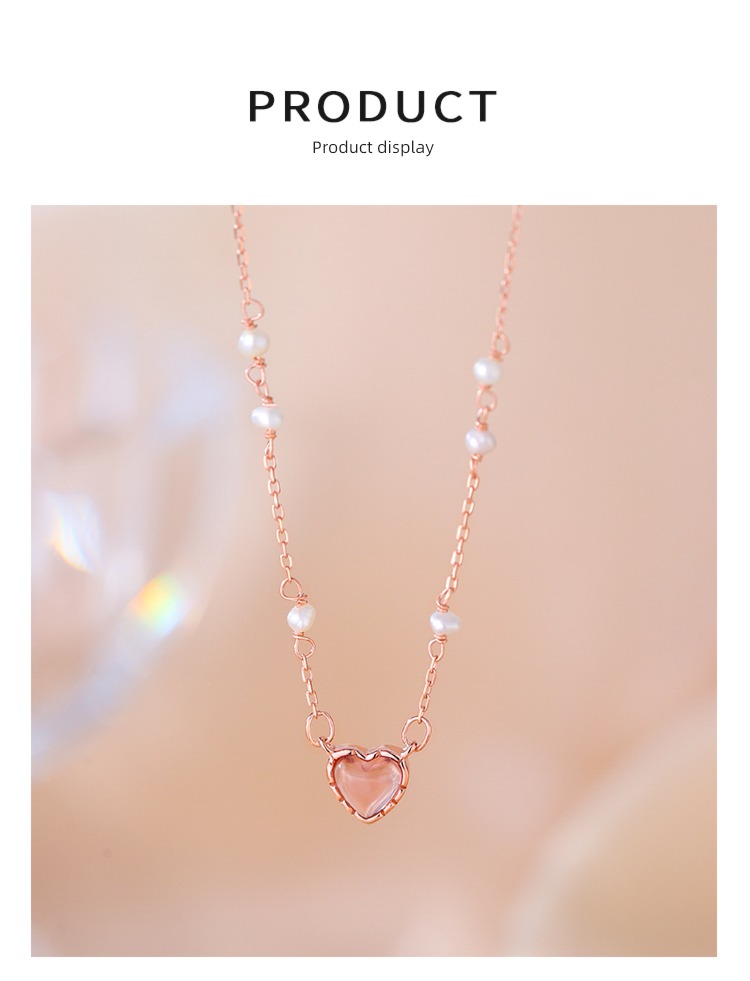 Xiangnan 925 Sterling Silver love female Minority Pearl Necklace
