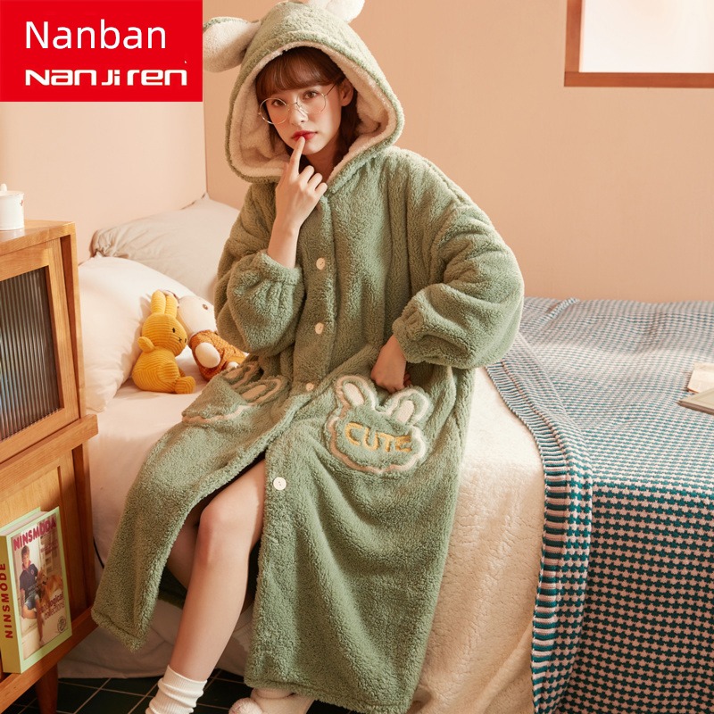 winter thickening Bathrobe Flannel female have more cash than can be accounted for pajamas