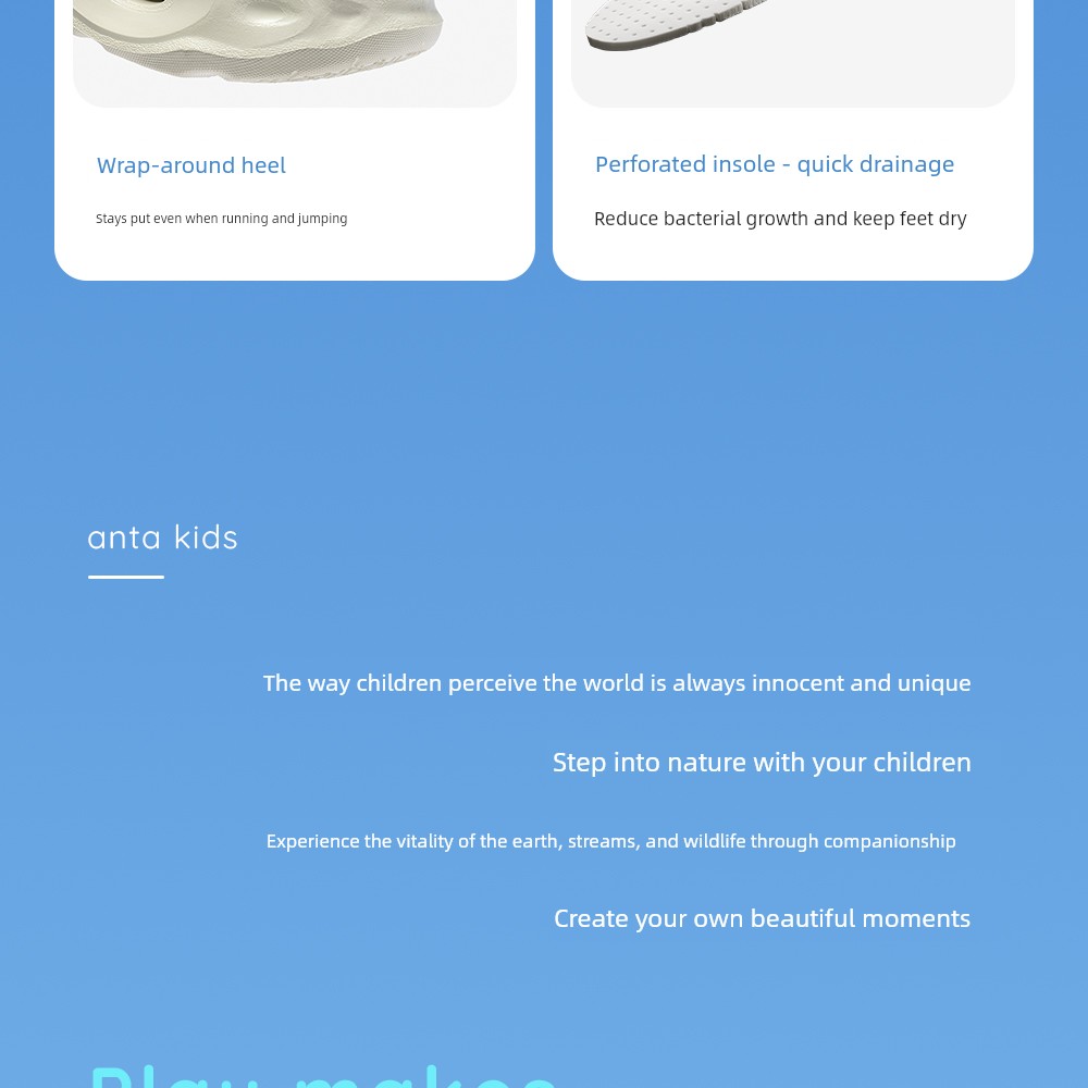 Anta Kids Boys' Beach Shoes 2026 Summer New Non-Slip Wear-Resistant Closed-Toe Sandals for Older Children — 15