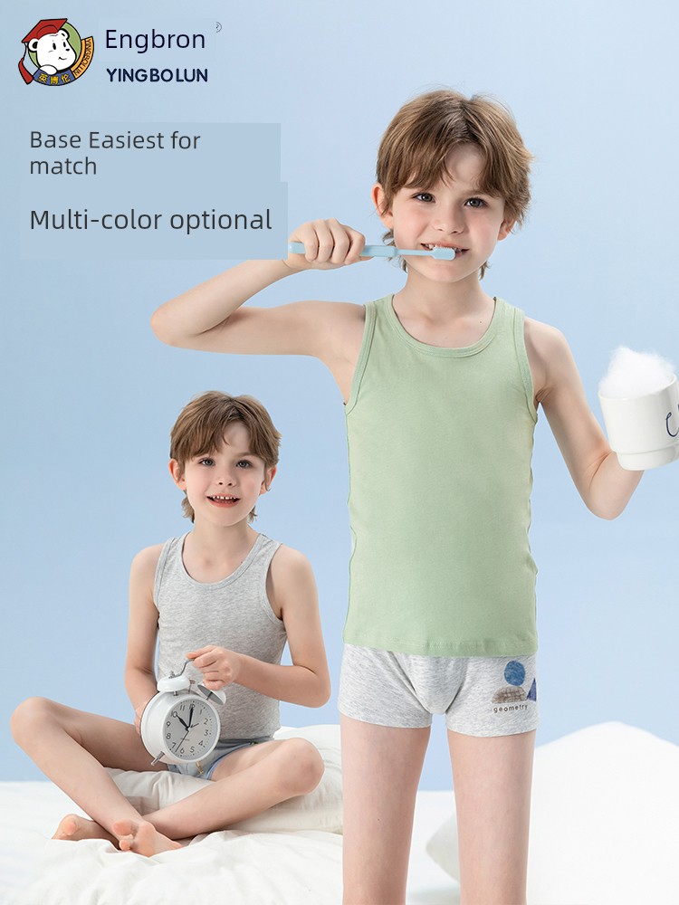 Ying Bo Lun Pure Cotton Kids Children's Summer Vest — 3