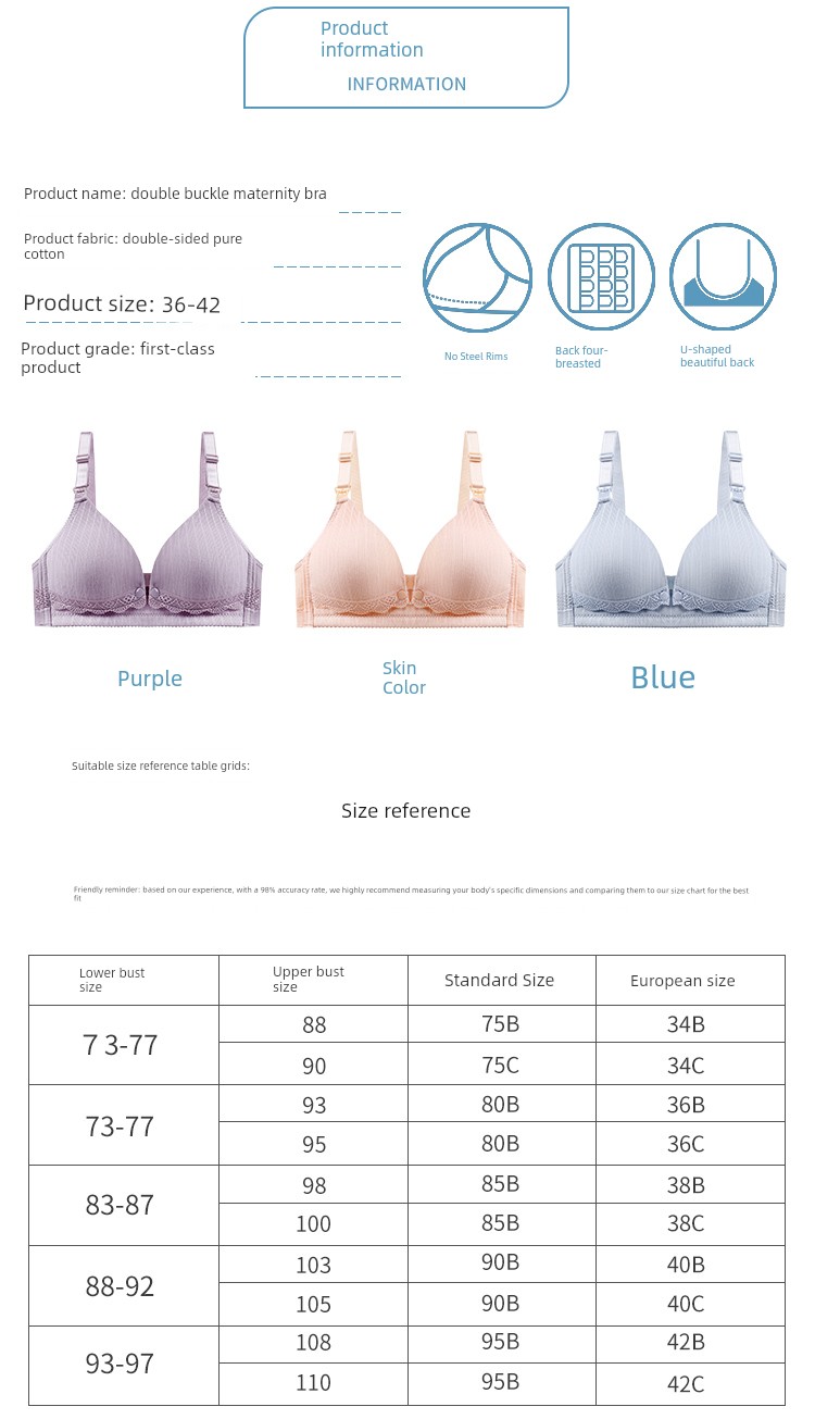 Maternity Bra Nursing Bra Push-Up Anti-Sagging Pregnancy Breastfeeding Pure Cotton Lift-Up Comfortable Bra Thin Style — 9