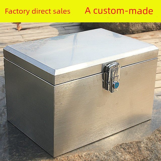 Motorcycle trunk large thickened stainless steel 304 storage tool box storage box electric scooter trunk