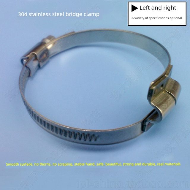 Guangdong Province 304 stainless steel bridge clamp corrugated pipe clamp throat clamp hose clamp tube clamp left-hand rotation right-hand rotation hot sale