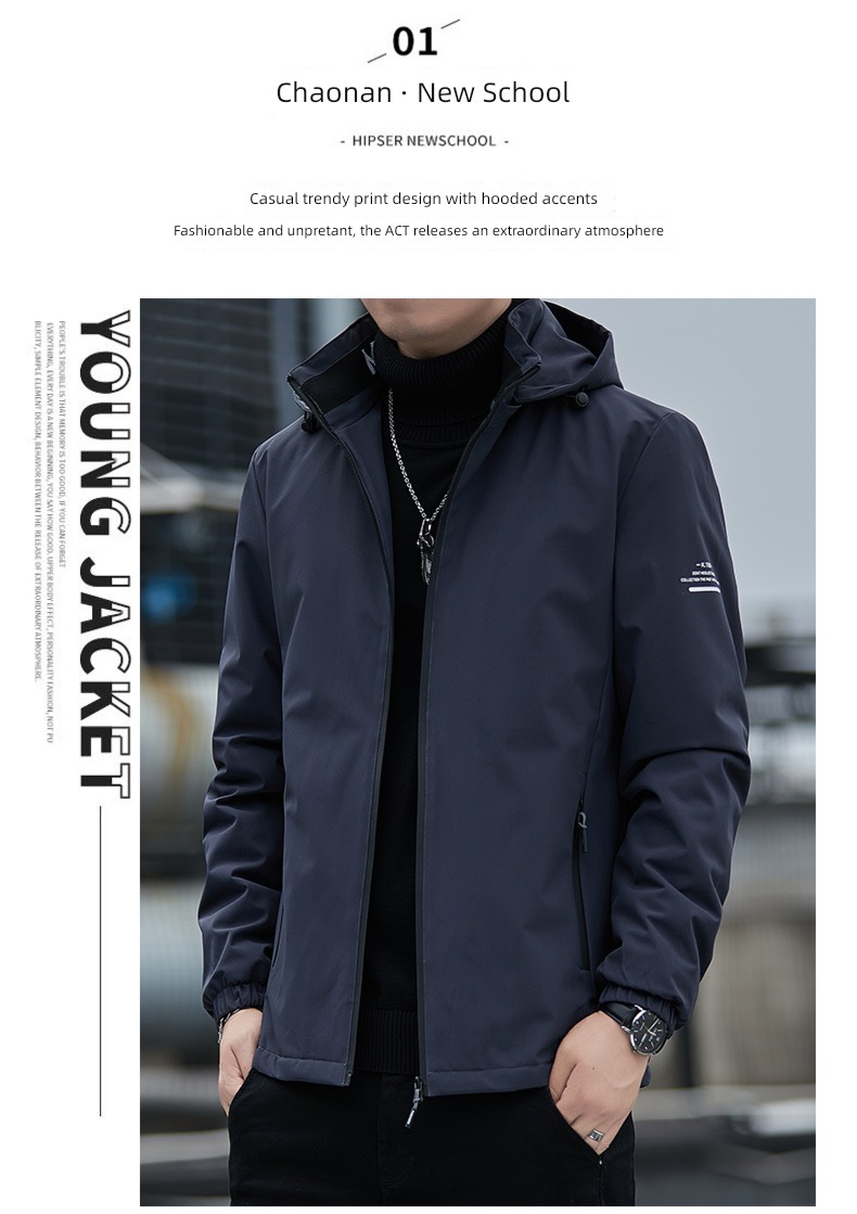 dandy winter removable Autumn clothes Hooded loose coat