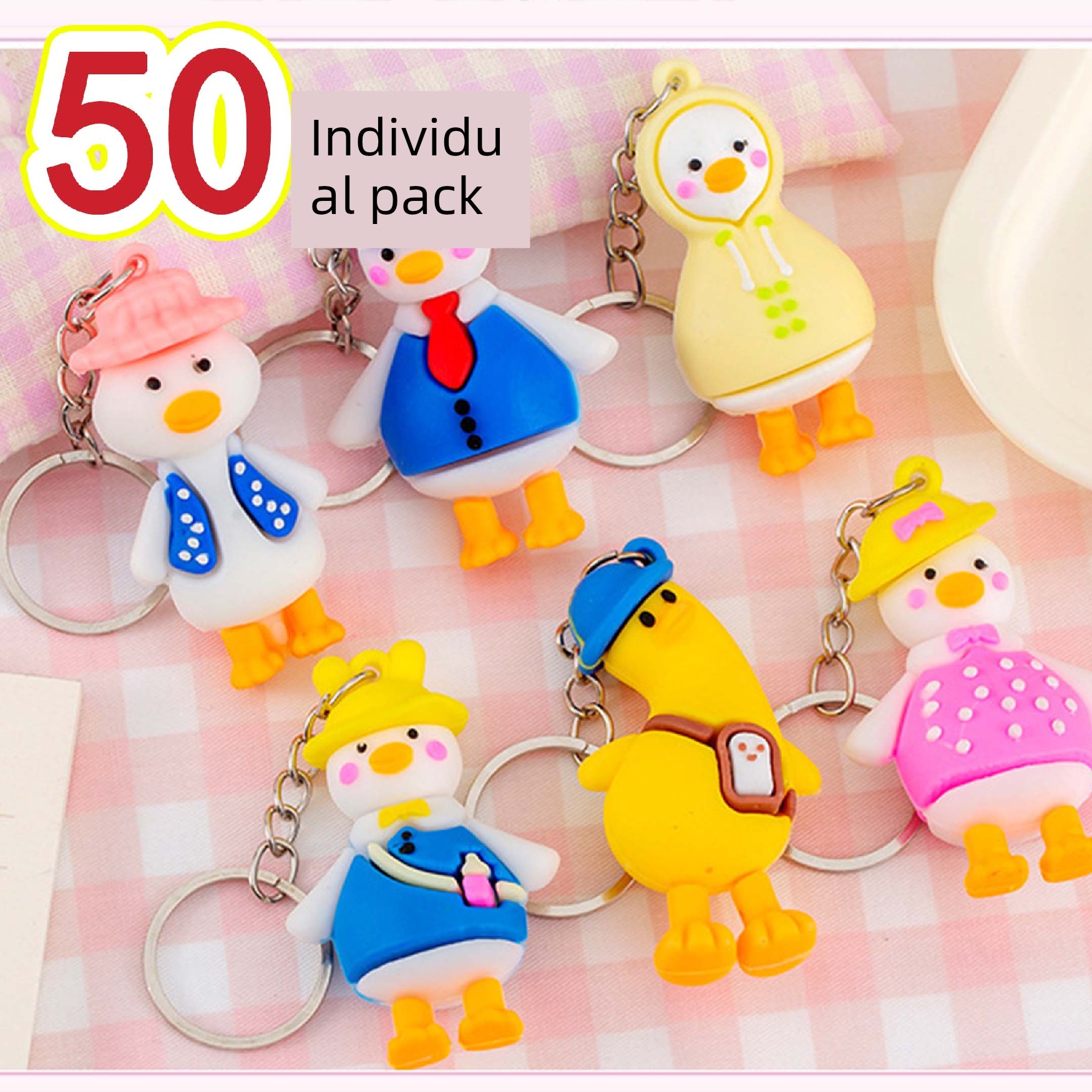 Children's Small Gifts, Cute Duck Keychains, School Bag Pendants, Kindergarten Prizes, Small Gifts for the Whole Class of Kids