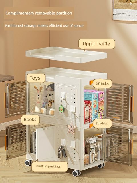 Storage cabinet Snack storage household living room slit multi-layer cabinet folding and finishing box bay window cabinet storage cabinet