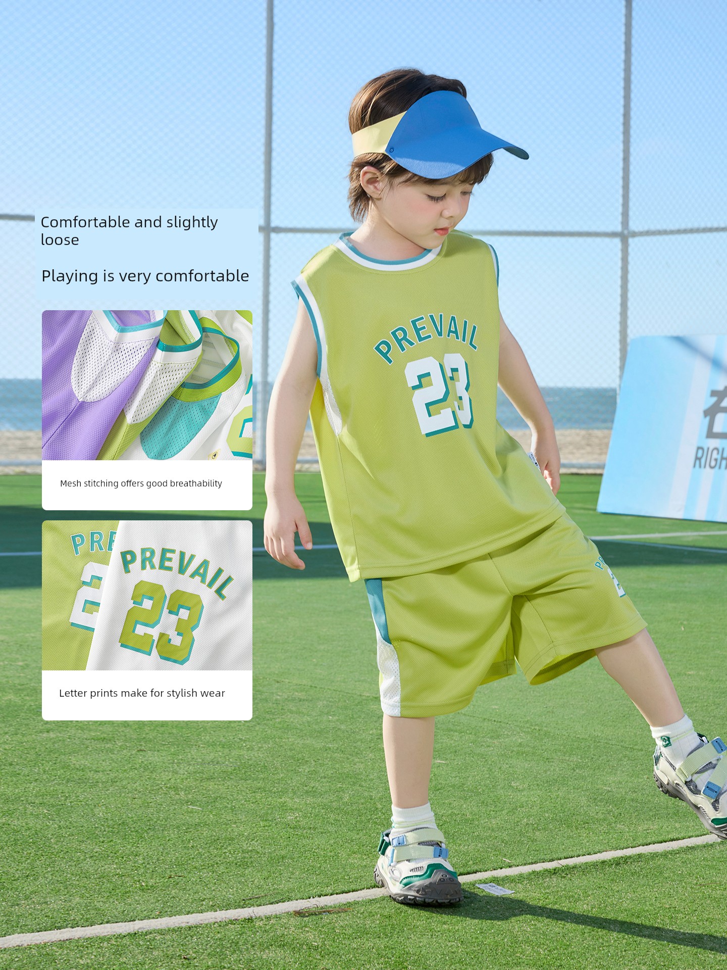 European Boys' Summer Sports Suit Vest Shorts Children's Summer Clothing Cool Quick-Dry Two-Piece Set New Children's Clothing — 3
