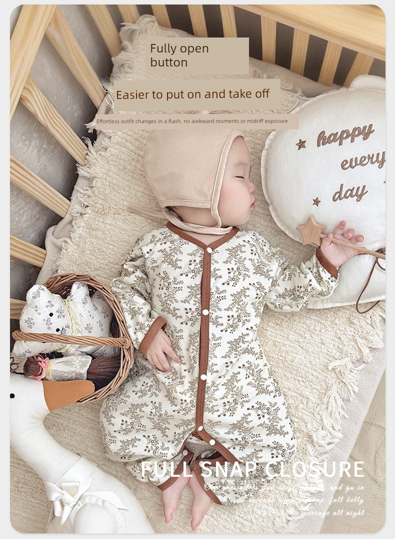 Baby Clothes, Spring and Autumn Style, Long-Sleeved Jumpsuit, Newborn Baby, Male and Female Baby, Pure Cotton, Boneless Belly Protection, Romper, Pajamas — 11