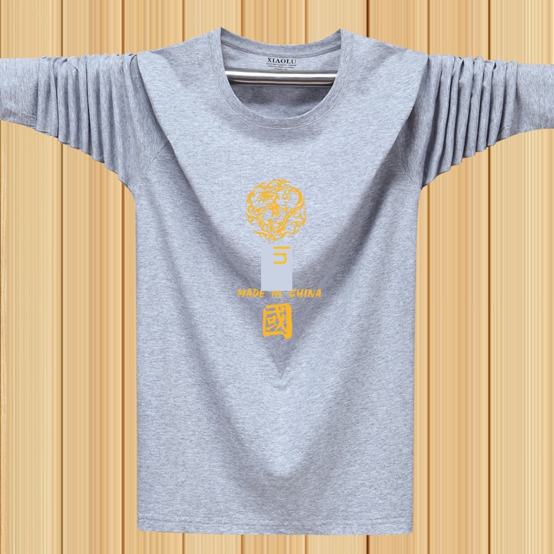 Chaopai Chinese style Xinjiang cotton man Long sleeve T-shirt