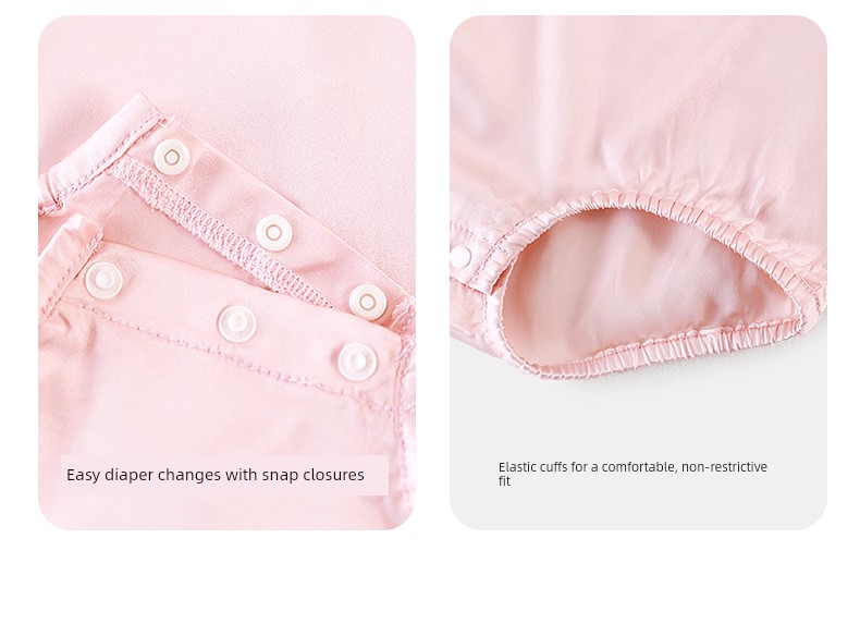 Longevity and Prosperity Mulberry Silk Romper for Baby Girls, New Chinese Style Spring and Summer Full Moon and Hundred Days Clothing, One-Year-Old Baby — 16