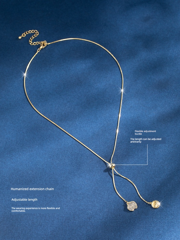 ins letter Light luxury Necklace Pendant Accessories Apricot Leaves