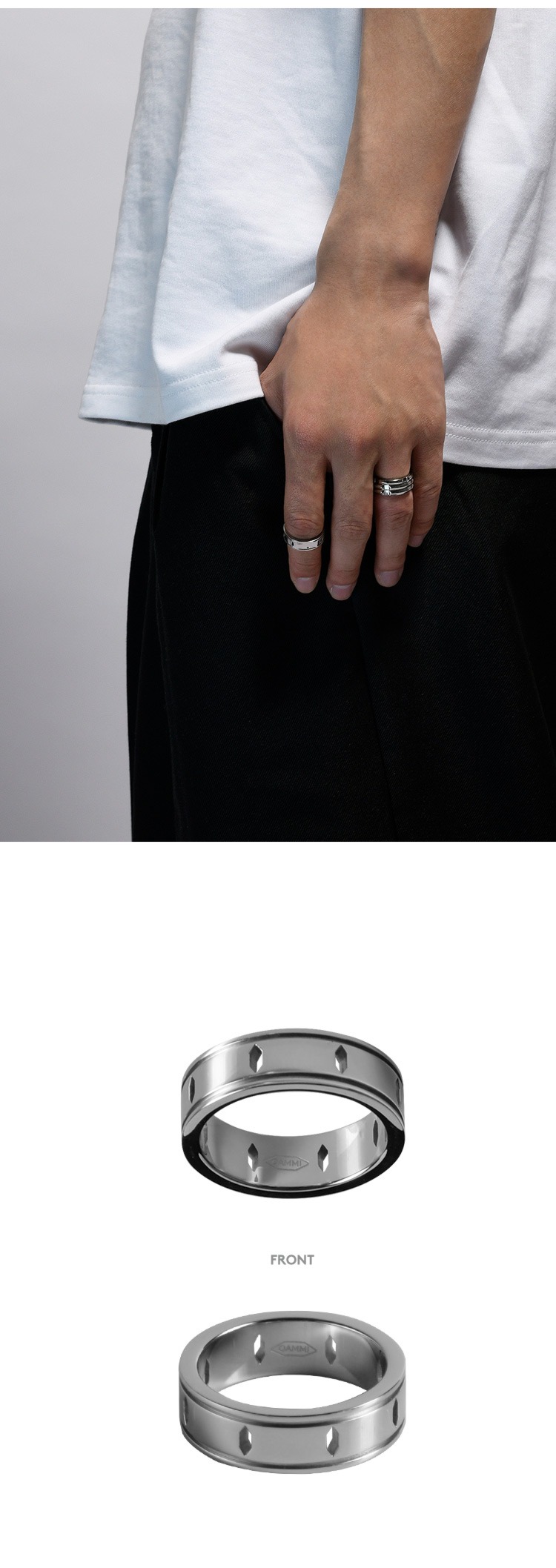 OAMMI Original design man Cool Titanium steel Ring