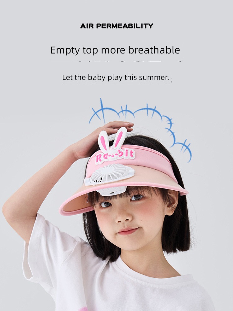 lovely summer Empty roof sunshade With fan children Hat