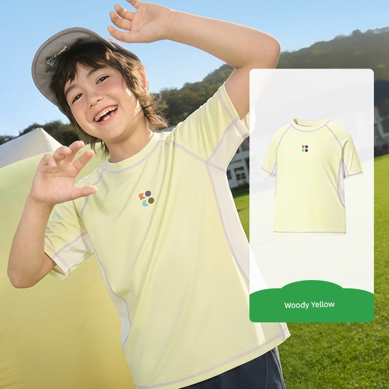 Kk Tree Children's Short-Sleeve Boys' and Girls' Quick-Dry T-Shirt, Sun-Protective Outdoor Sports Top, Long-Sleeve Summer Base Layer, Thin — 1