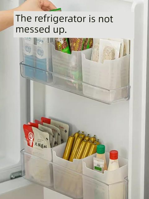 Refrigerator side door storage box assembly and organization tool inside fresh-keeping kitchen storage rack side storage door upper box